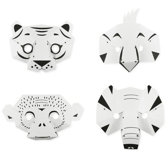 Kit de masques à fabriquer et à colorier Pirouette Cacahouète. Activité manuelle pour préparer le carnaval. Dès 3 ans.