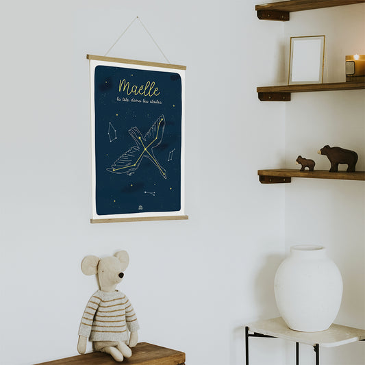 Affiche prénom personnalisée étoiles en décoration de chambre enfant – idée cadeau naissance
