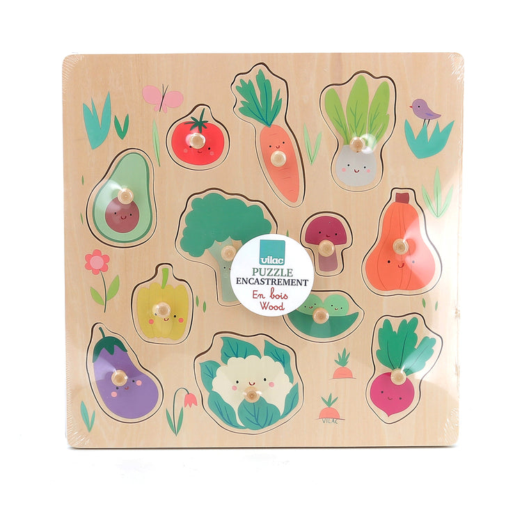 Coffret cadeau VILAC puzzle légumes, premier puzzle en bois 18 mois.