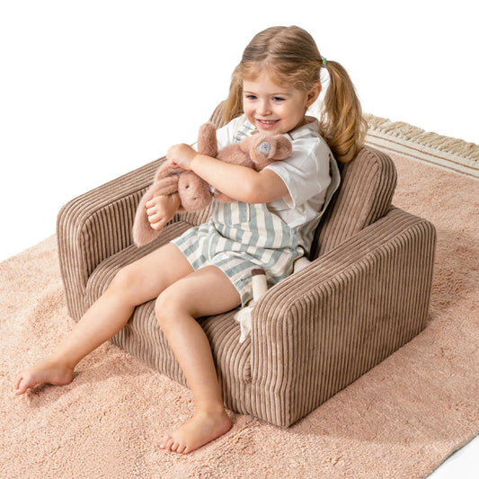 Fauteuil enfant marron chocolat, cadeau original pour tout-petits