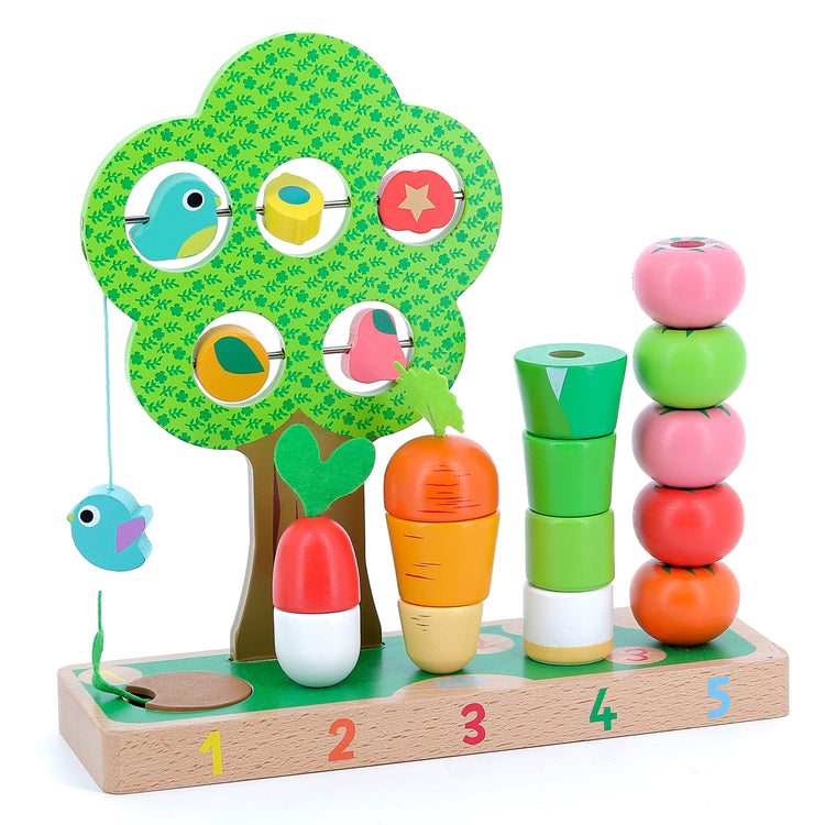 Jouet à compter en bois VILAC – légumes colorés, dès 18 mois.