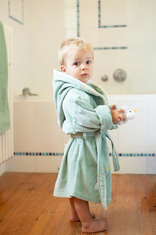 Peignoir personnalisé enfant 2 à 4 ans, velours doux et capuche pratique