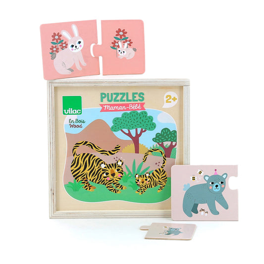 Premier puzzle 2 ans VILAC : vocabulaire des animaux et observation.