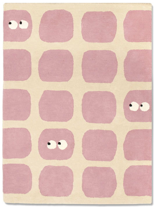 Tapis chambre bébé sain. En coton biologique de haute qualité. Création originale pour décorer chambre de petite fille. Elégant, ludique, facile à entretenir. Bleuu-studio