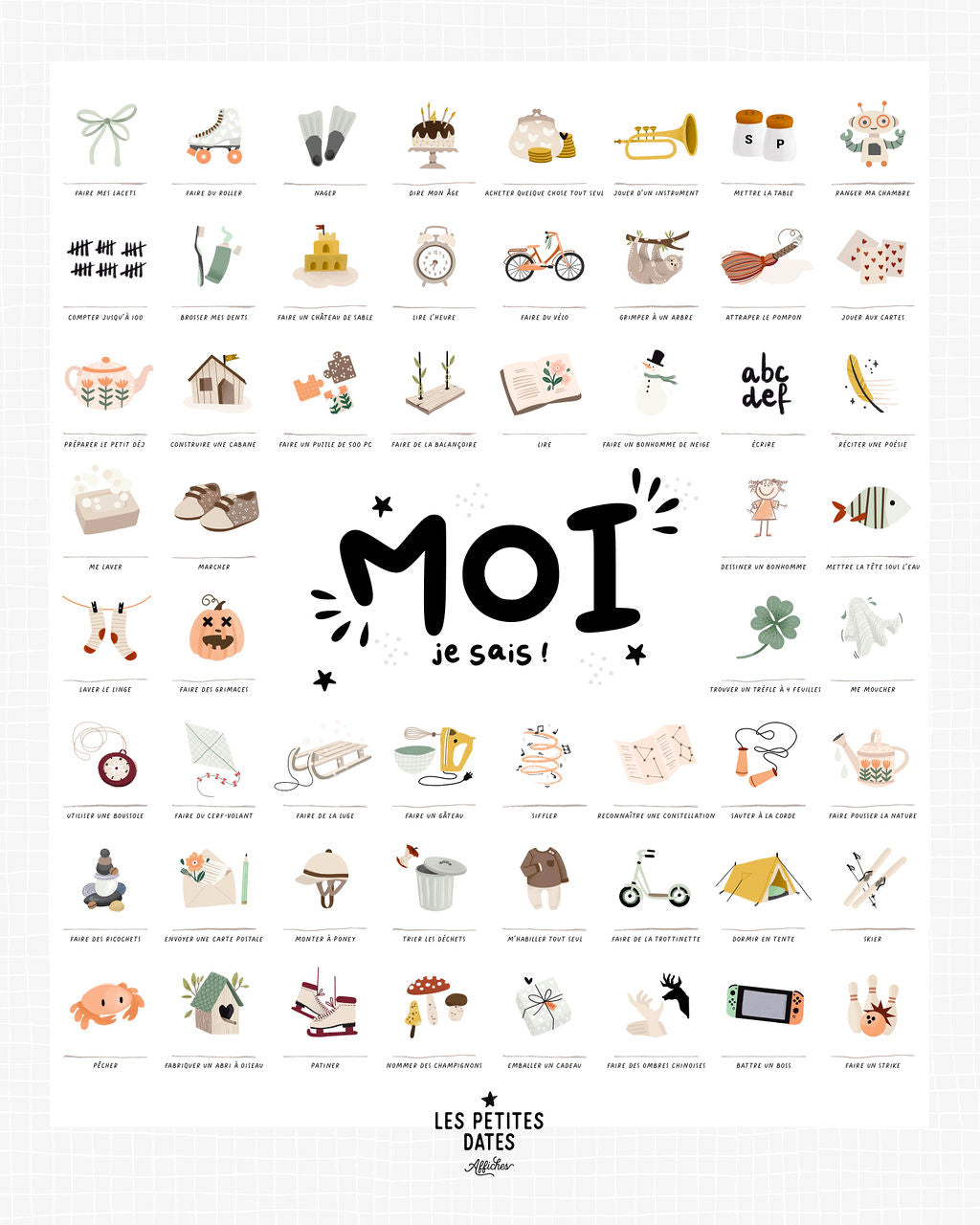 Affiche pour les moments précieux de l'enfant "Moi je Sais"