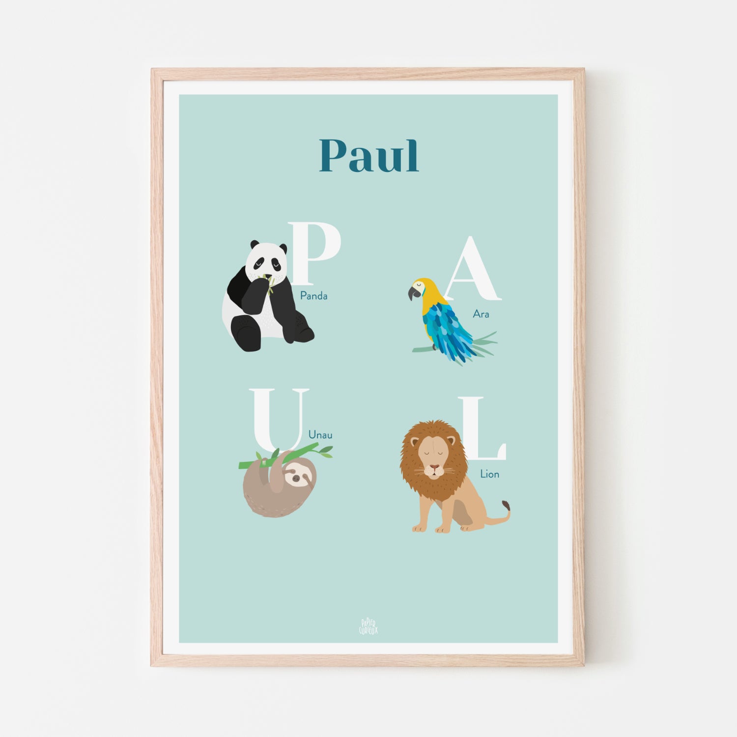 Affiche animaux chambre bébé - made in France