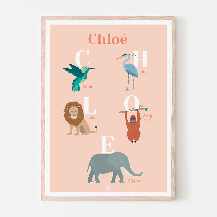 Affiche animaux chambre bébé - made in France