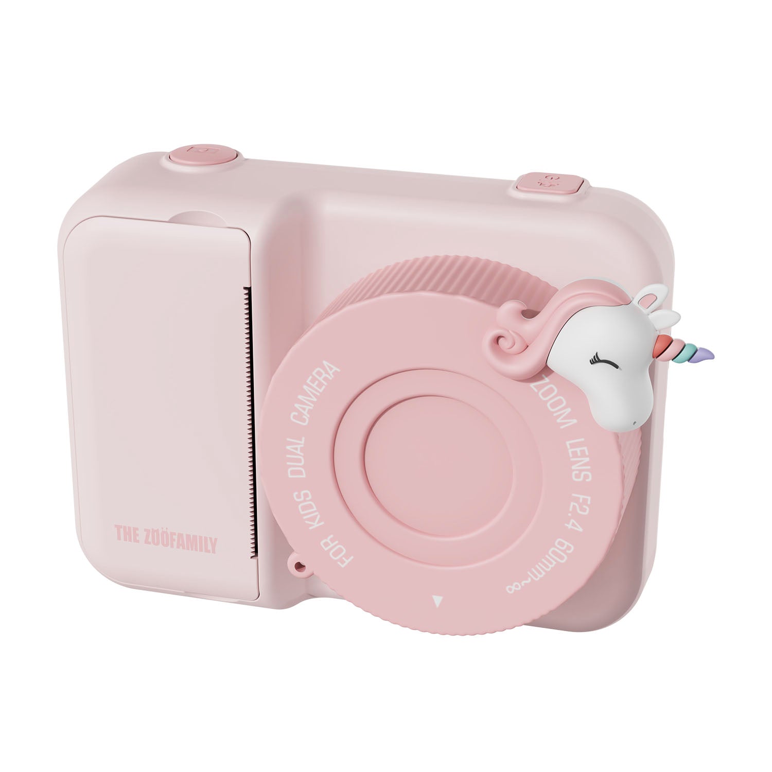 Design ludique de licorne rose pour appareil photo enfant
