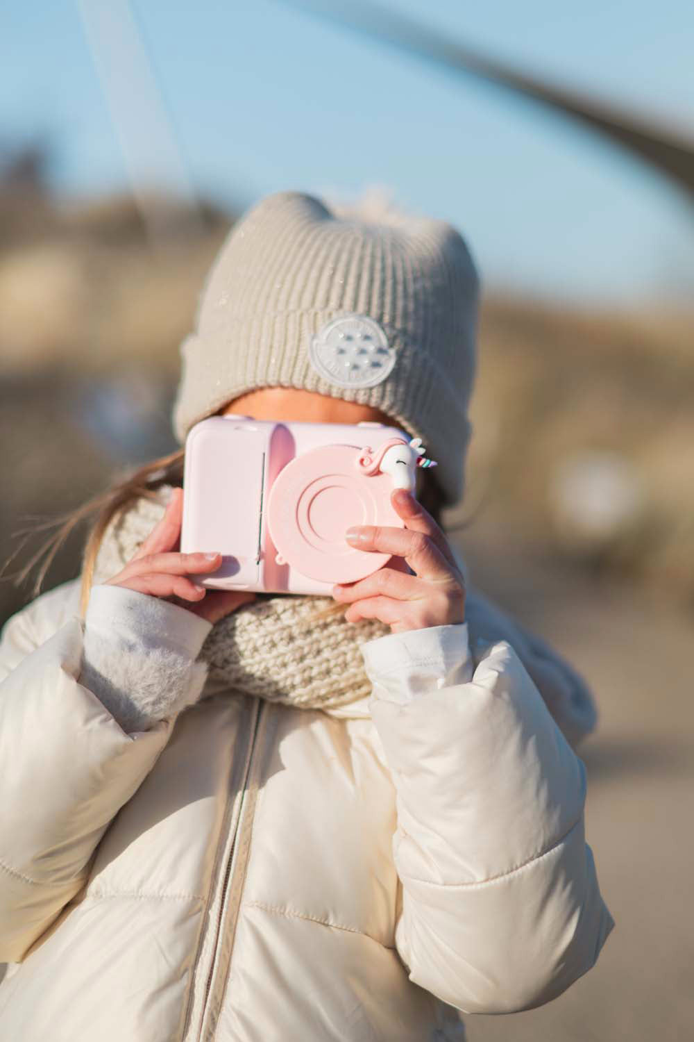 Appareil photo enfant licorne rose impression instantanée