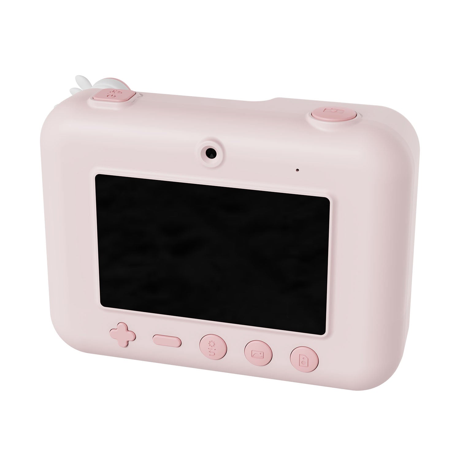 Appareil photo rose pour enfant avec écran de 3 pouces.