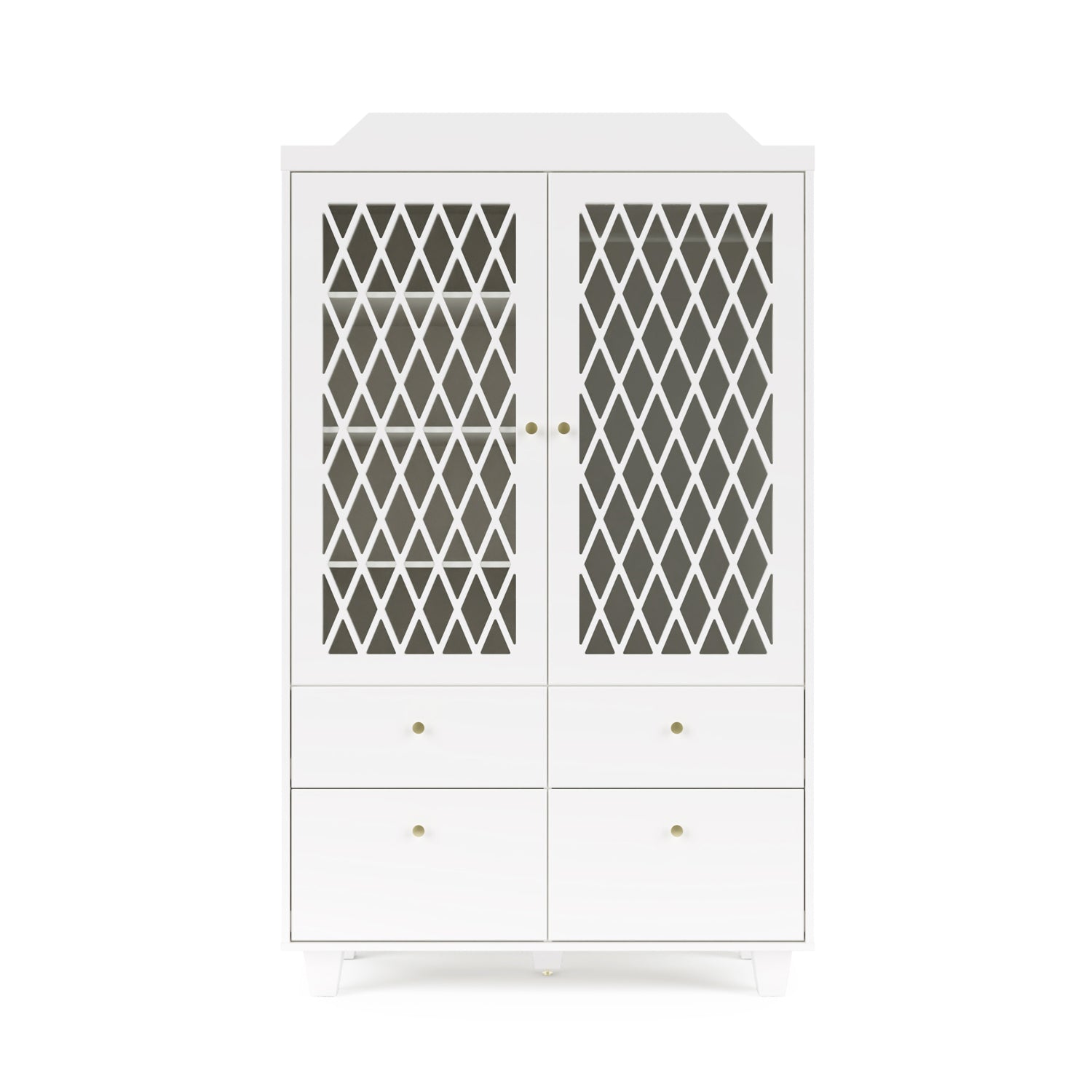 Armoire penderie bébé bois blanc Harlequin Cam Cam dans une chambre élégante pour enfant
