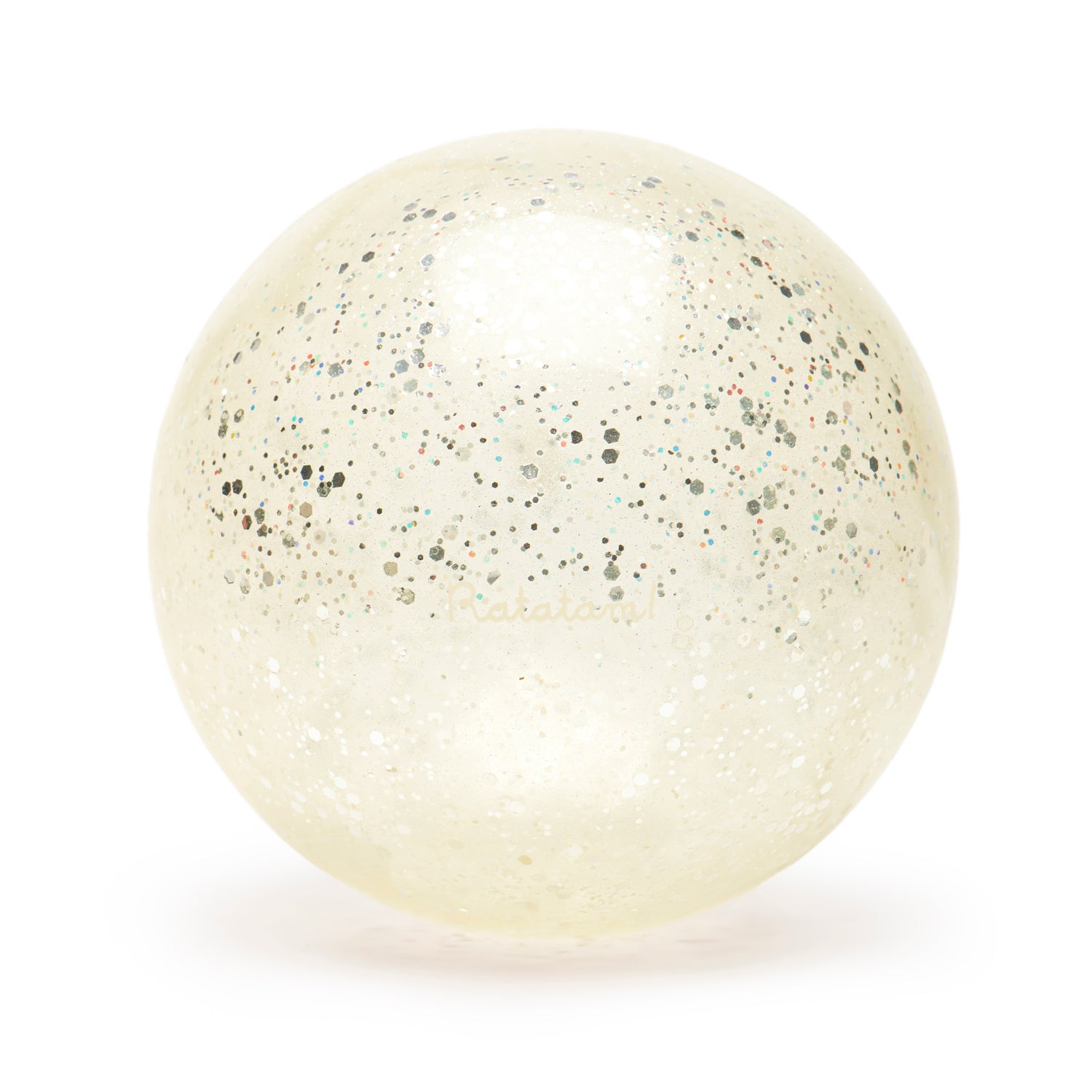 Balle à paillettes argent, Ratatam Kids. Jouet de plein air lumineux et pétillants pour les enfants. Diamètre 10 cm idéal pour les petites mains. Ballon bébé.