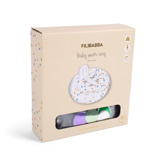 Bouée confetti pour bébé de 1 à 3 ans. Idéal pour découvrir l'eau et les activités aquatiques avec bébé. Filibabba.