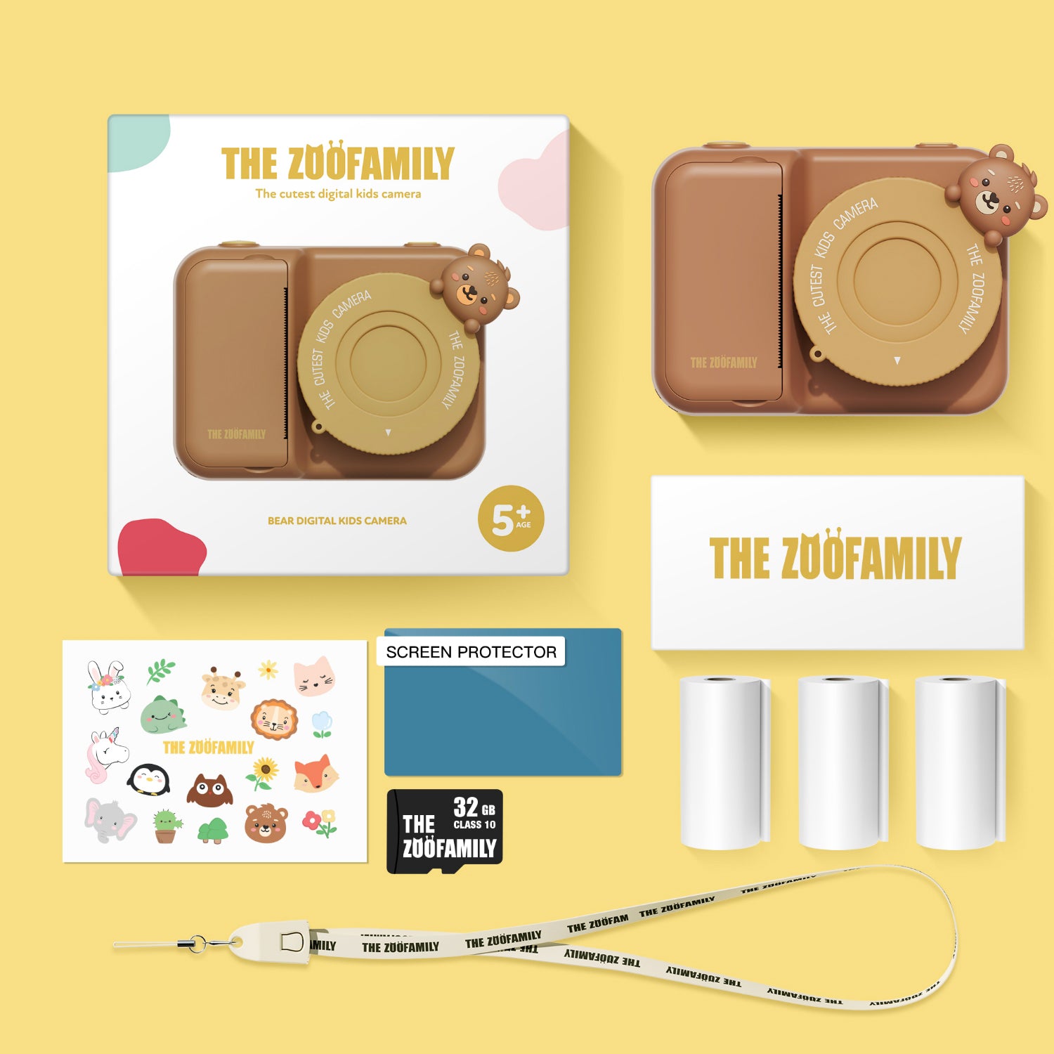 Accessoires inclus avec l’appareil photo instantané ourson
