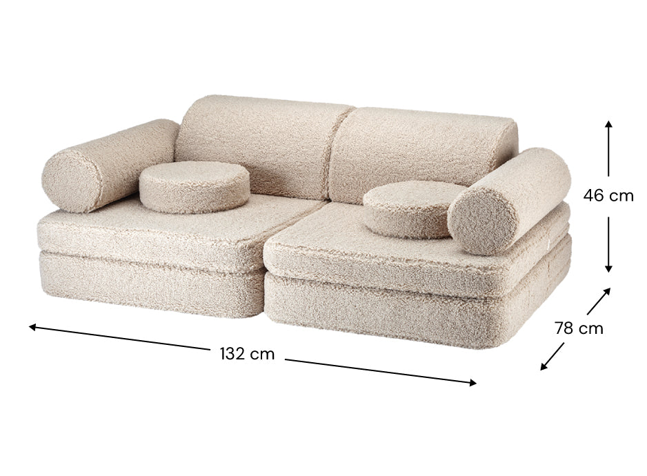 Dimensions du canapé beige modulable pour enfant Wigiwama