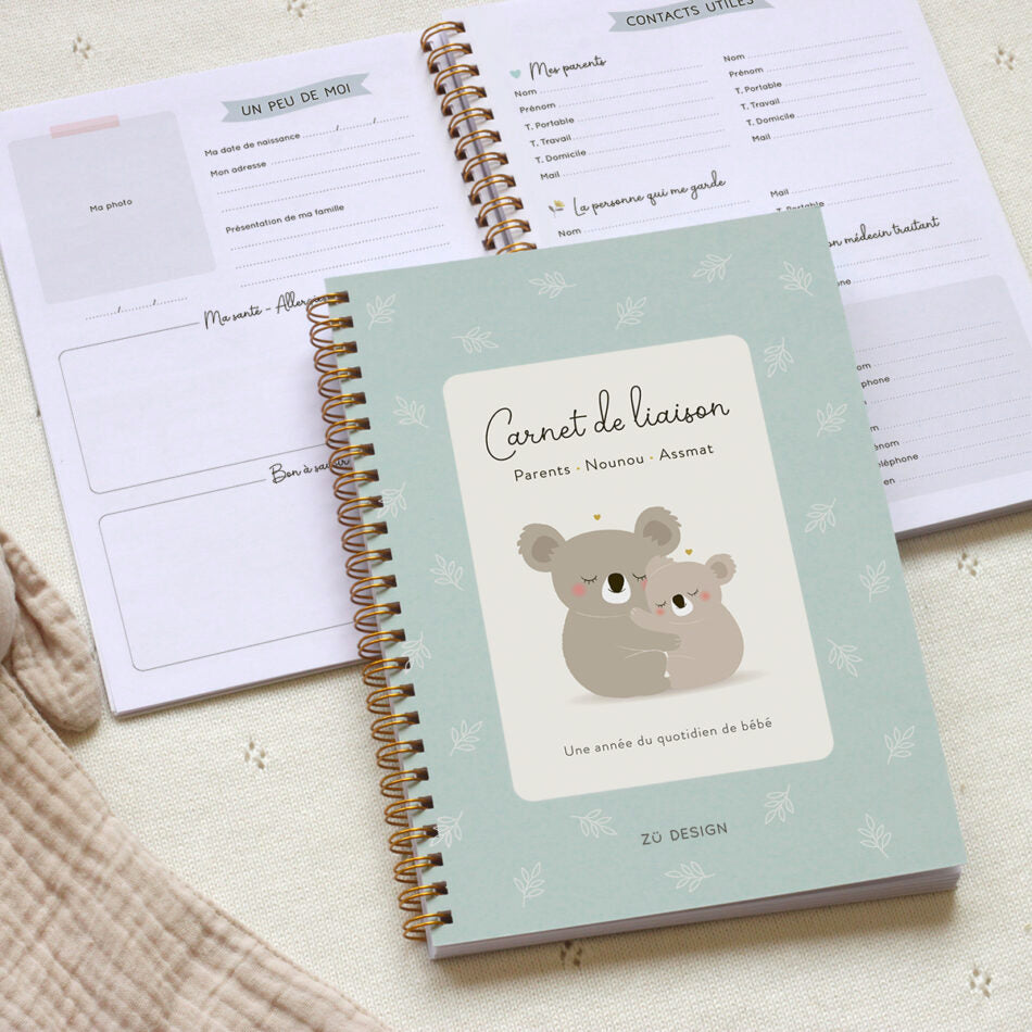 Carnet de liaison pour parent, nounou et assistante maternelle - suivi des besoins et du bien-être de bébé