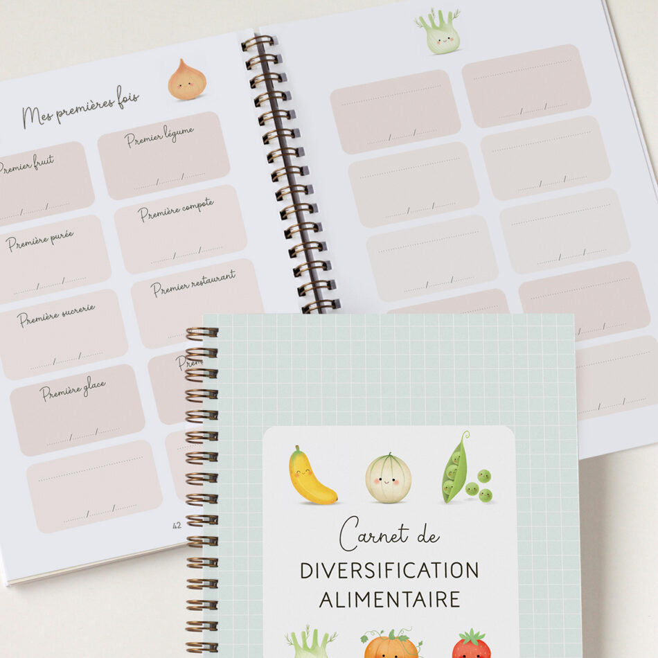 Pages des premières fois du carnet de diversification alimentaire Zü