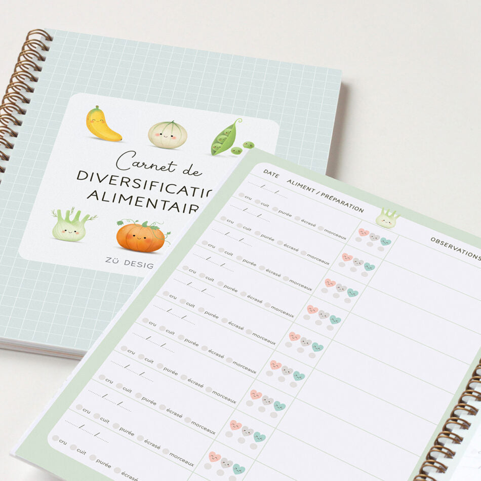 Page des préférences alimentaires du carnet de diversification alimentaire Zü
