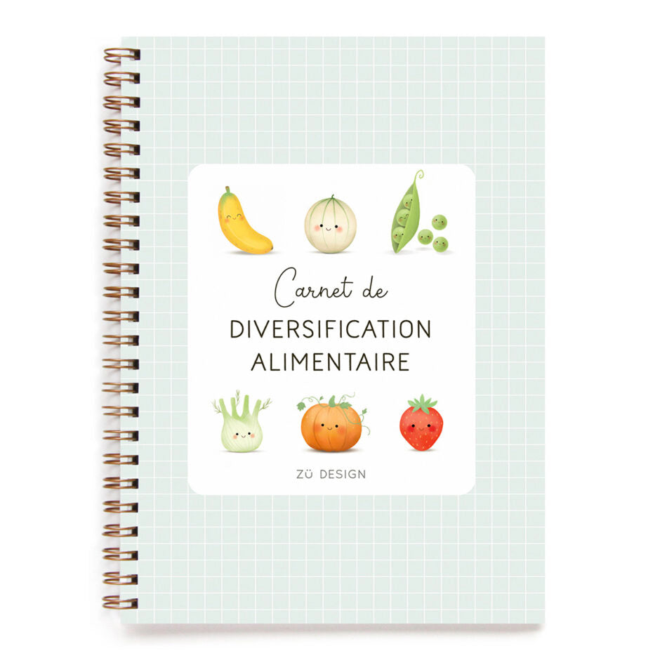 Reliure spirale du carnet de diversification alimentaire Zü