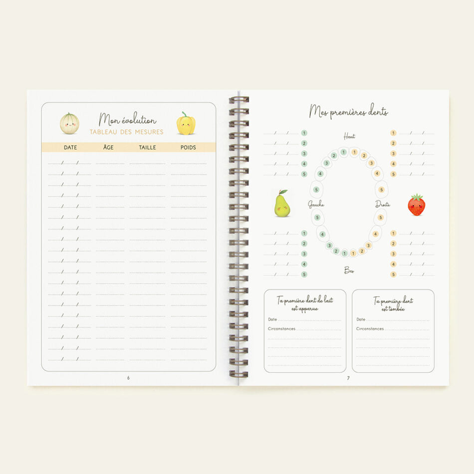  Tableau de suivi de l'évolution du carnet de diversification alimentaire Zü