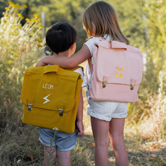 Cartable maternelle rose personnalisé au prénom – Rose poudré