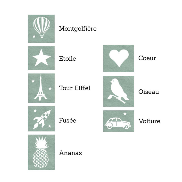 Cartable personnalisable avec motif et prénom. Cartable vert pour première rentrée école.