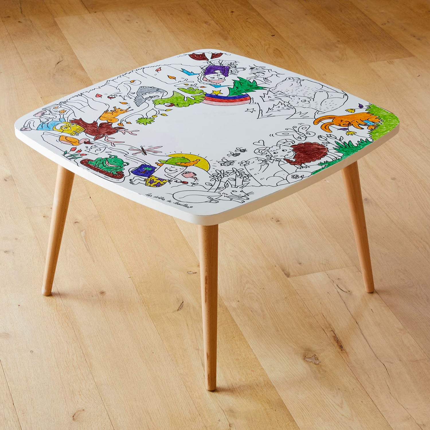 Coloritable – Table de coloriage effaçable thème Animaux de la foret pour enfants