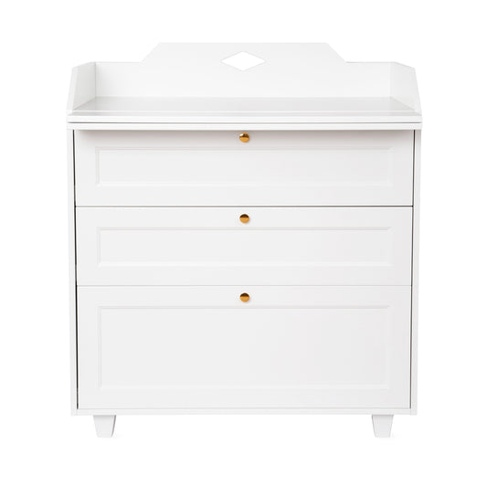Mobilier bébé en bois blanc Cam Cam : commode Luca avec plan à langer intégré