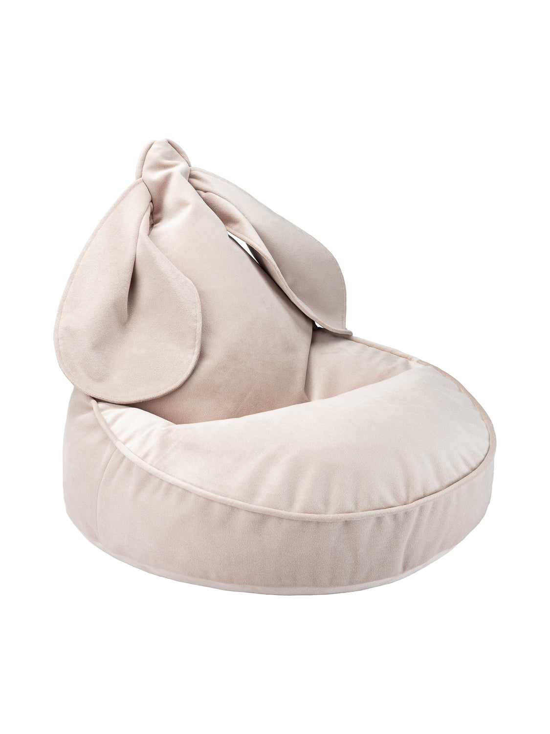 Fauteuil poire pour créer un coin lecture confortable dans un chambre d'enfant. Couleur beige, douce et reposante. Wigiwama.