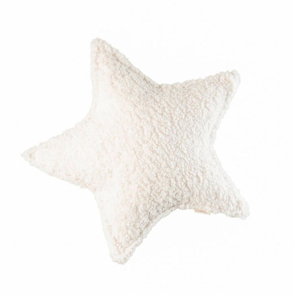 Coussin déco chambre enfant. Wigiwama. Ludique et durable. Fabriqué en Europe. Couleur Blanc crème.