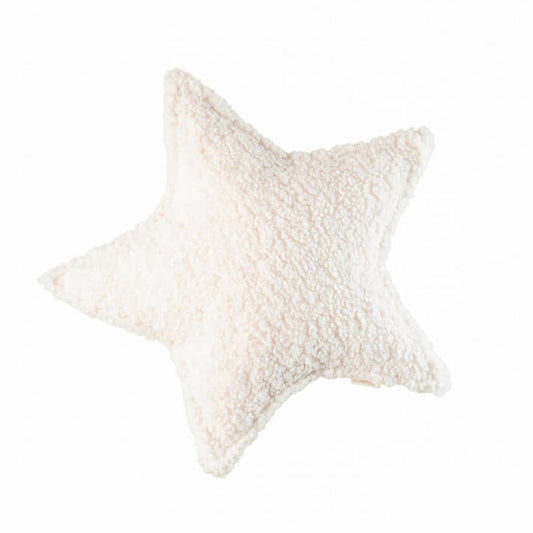Coussin déco chambre enfant. Wigiwama. Ludique et durable. Fabriqué en Europe. Couleur Blanc crème.
