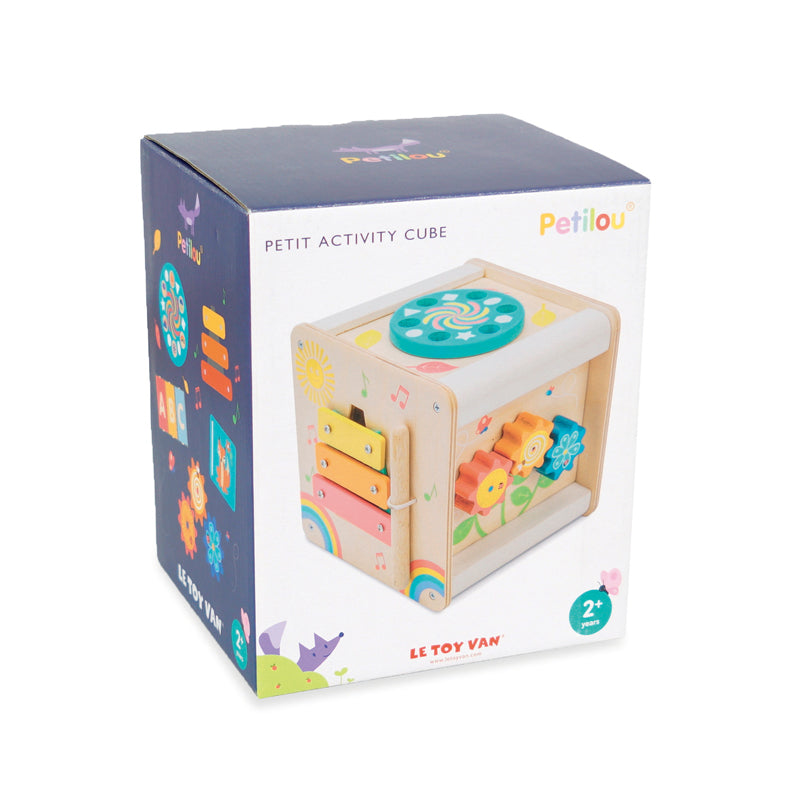 Cube multi activités 1er age, dès 2 ans. Packaging 100% recyclable. 