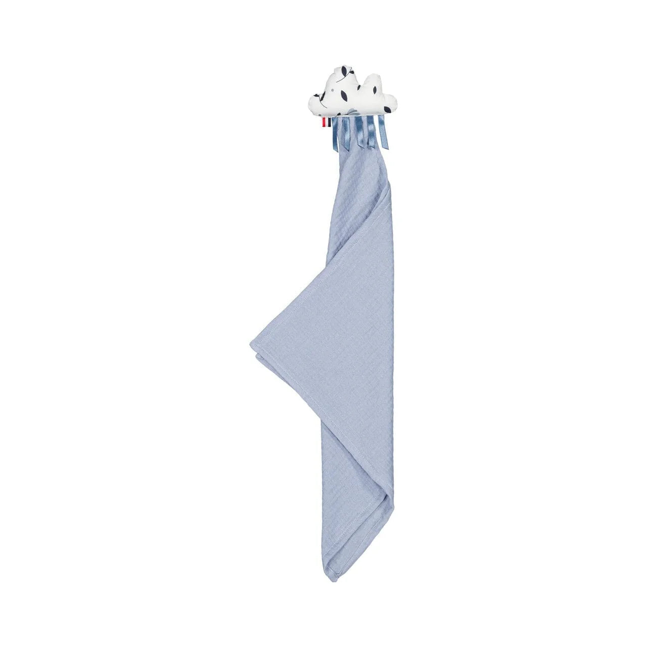 Doudou lange bleu coton Oeko-Tex assorti au nuage musical, coffret cadeau naissance bébé personnalisé musical