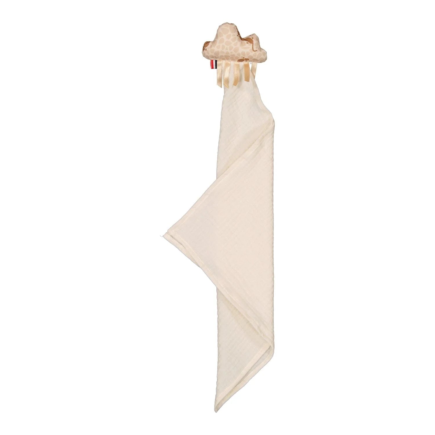 Doudou lange blanc coton Oeko-Tex assorti au nuage musical, coffret cadeau naissance bébé personnalisé musical