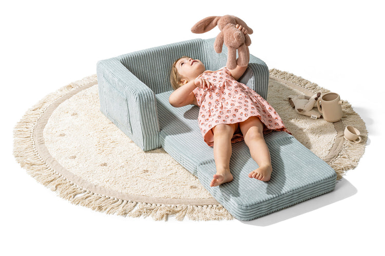 Fauteuil cosy enfant vert peppermint en velours côtelé design et confortable