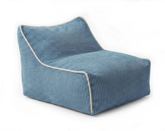 Fauteuil enfant bleu en velours. Idée cadeau enfant 3 ans.