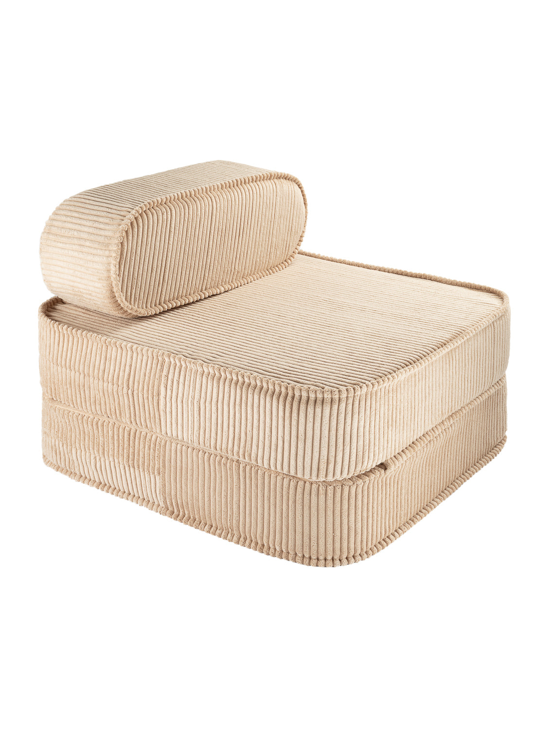 Fauteuil enfant convertible beige pour chambre et salle de jeux