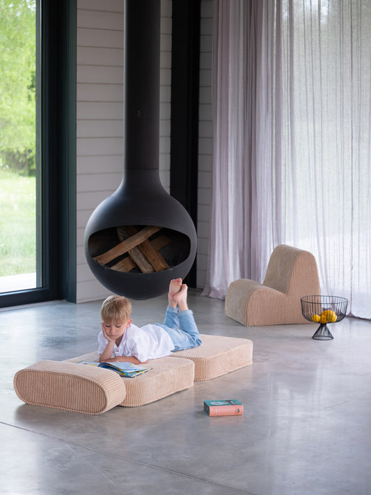 Fauteuil enfant convertible 1 place en tissu doux et moelleux