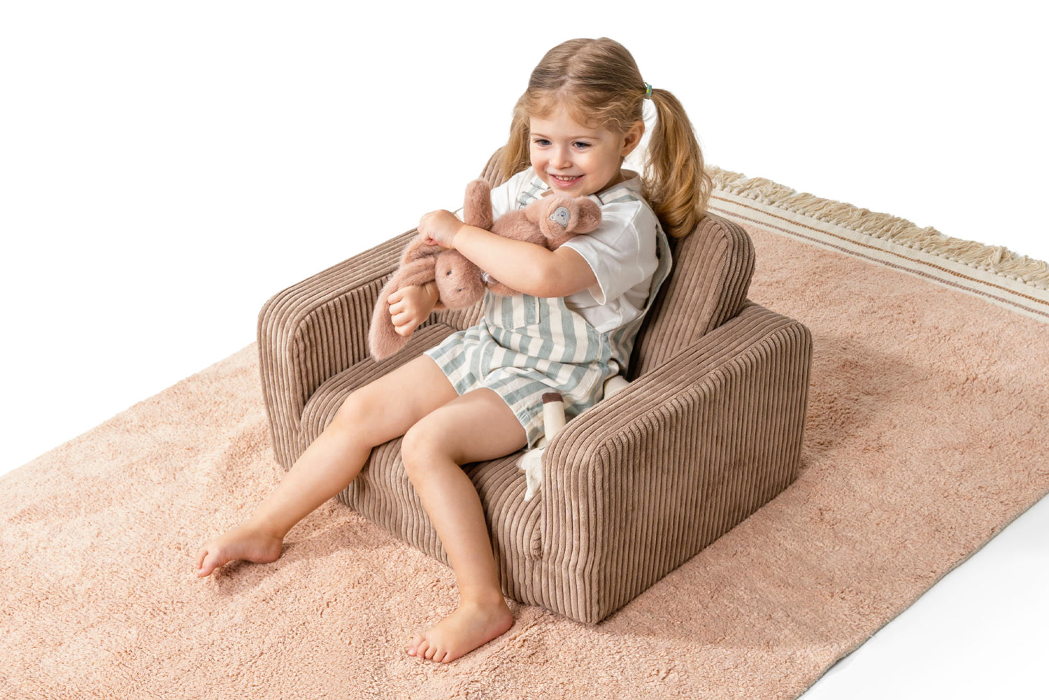 Fauteuil enfant marron chocolat, cadeau original pour tout-petits