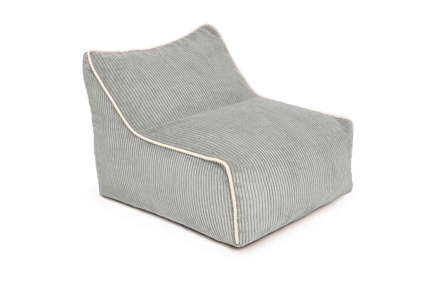 Fauteuil enfant en mousse Kumo Shappy gris caillou en velours côtelé premium