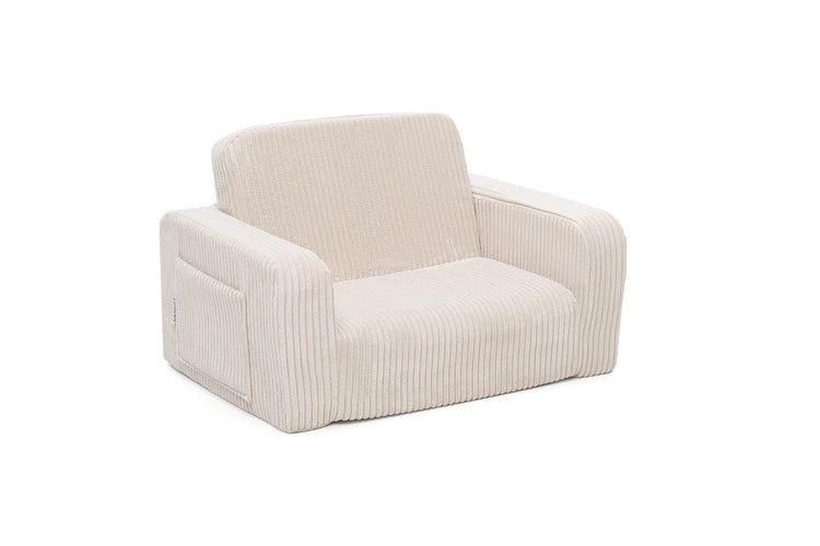 Fauteuil enfant velours vanille élégant et intemporel pour chambre d’enfant