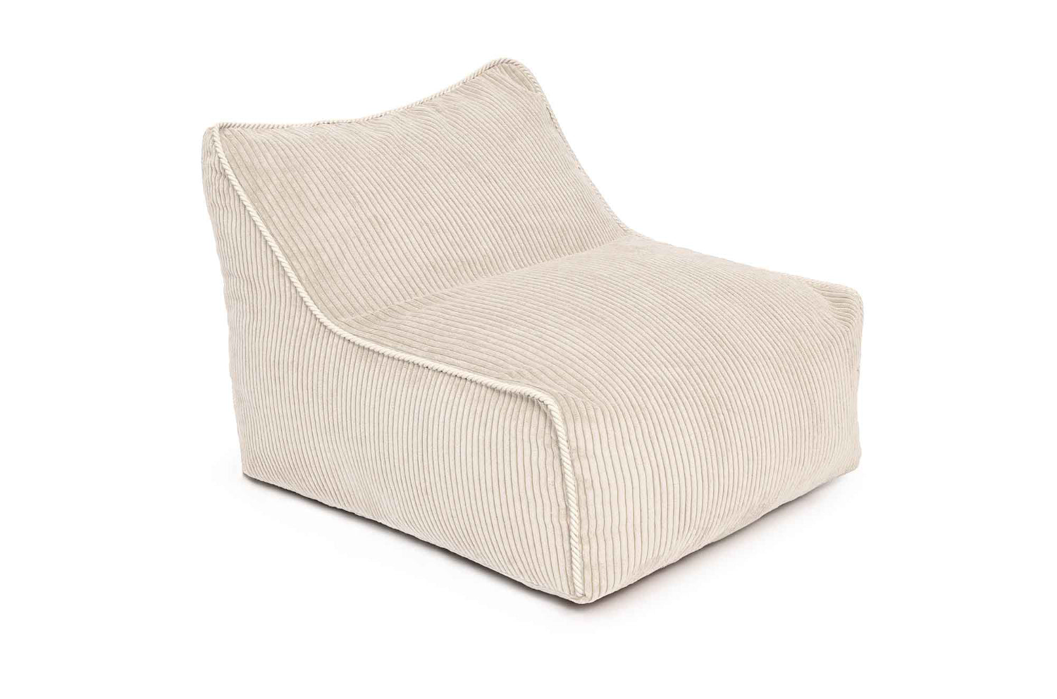 Fauteuil enfant Kumo Shappy beige vanille en velours côtelé doux et confortable