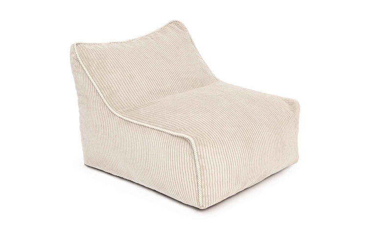 Fauteuil enfant Kumo Shappy beige vanille en velours côtelé doux et confortable