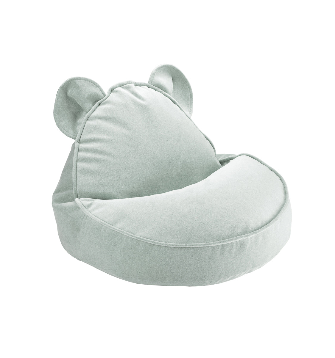 Fauteuil Wigiwama. Petit pouf lecture pour chambre d'enfant. Couleur vert d'eau, pastel. Idéal pour accessoiriser la deco d'une chambre de garcon ou de fille. 