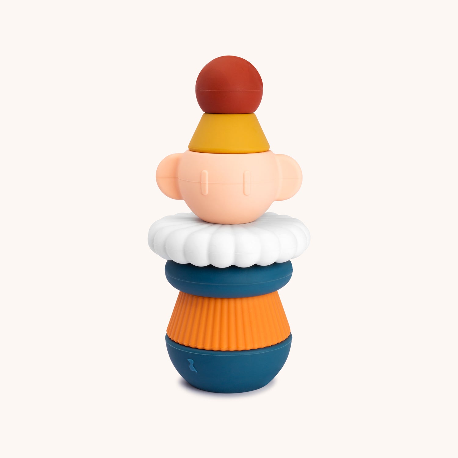 Idée cadeau bébé 6 mois et plus. Jeu à empiler en silicone. Jouet motricité fine. 