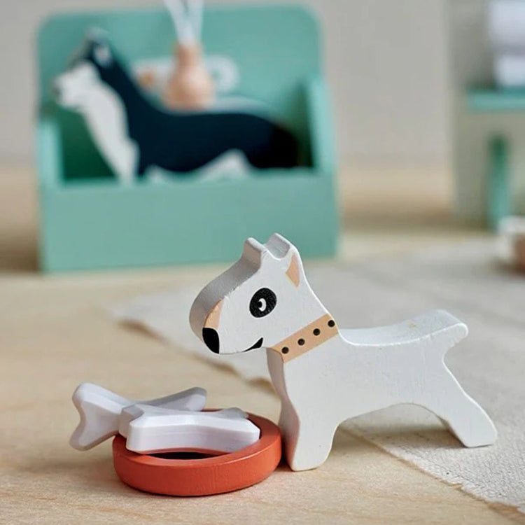 jeu d'imitation vétérinaire et toilettage chien jouet en bois pour enfant