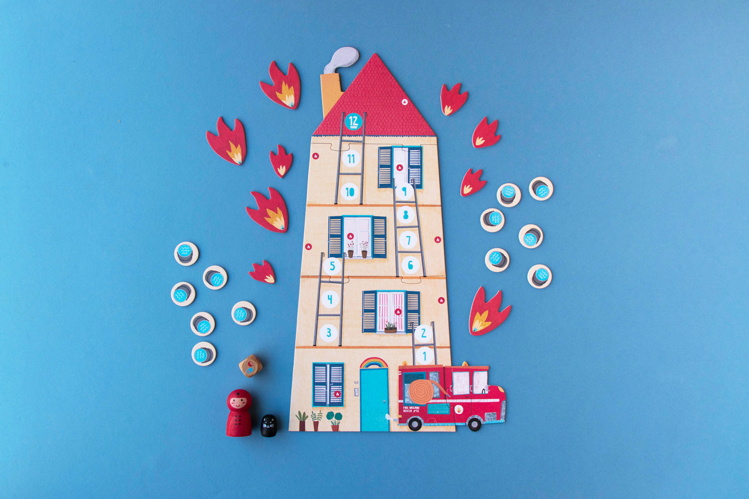 Jeu coopératif pour enfant dès 4 ans. Thème pompiers, entraide. Idée cadeau originale Londji Puzzles.
