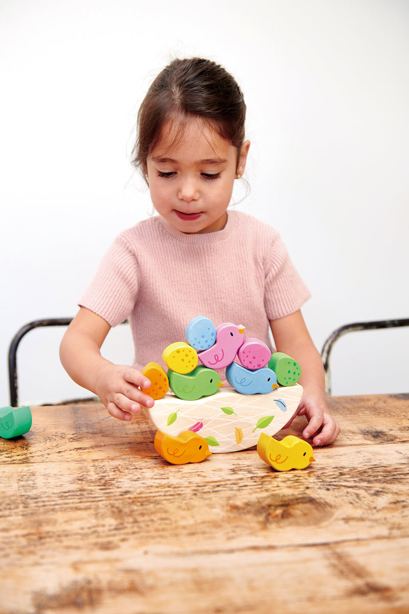 Jouet d'équilibre, bascule en bois colorée. Ludique et éducatif, un jouet en bois idéal à partir de 18 mois. Pour jouer seul ou à plusieurs. Tender Leaf Toys fabrique des jouets en bois durables et s'engage pour la préservation des ressources naturelles.