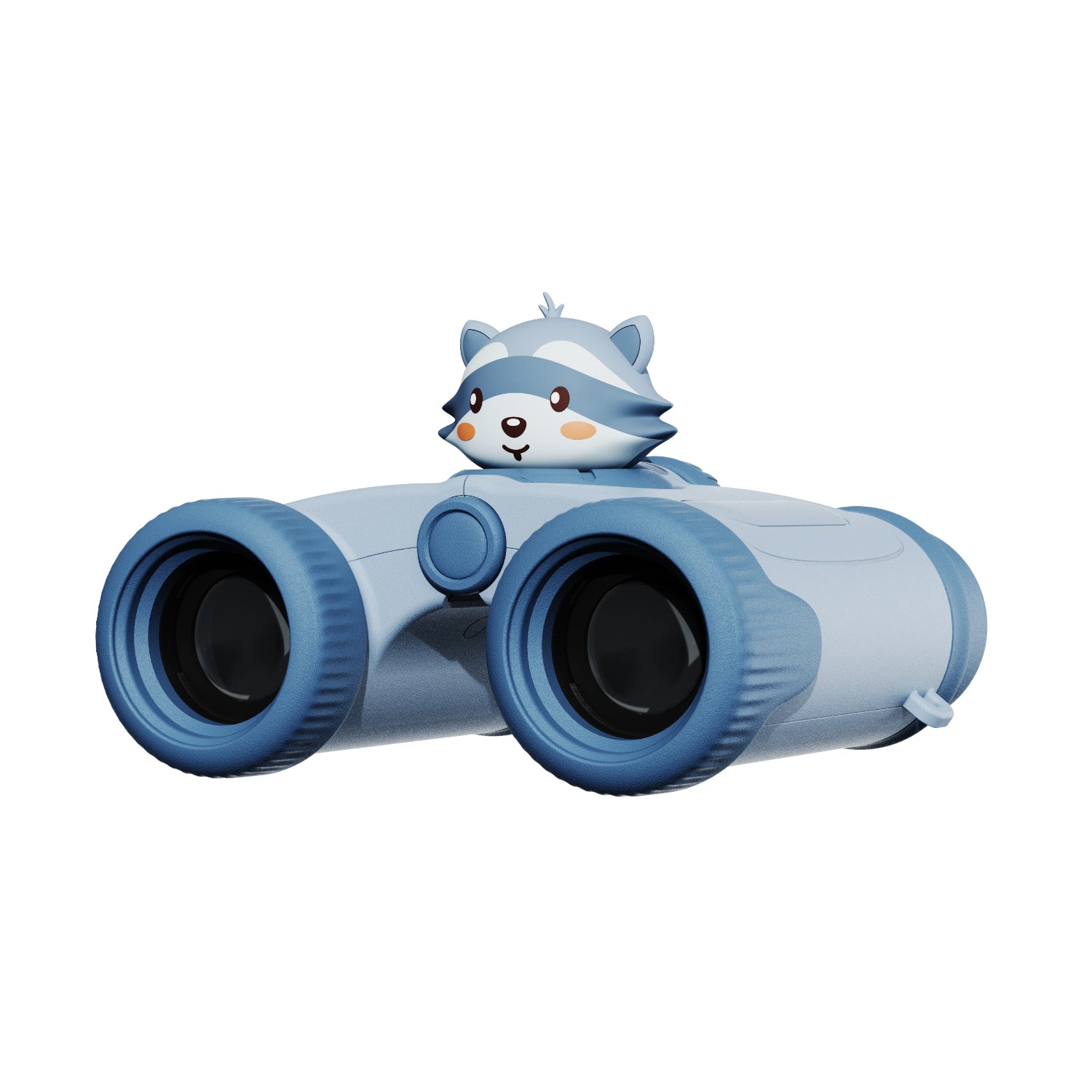 Jumelles enfant 4 ans Raton laveur bleu The Zoo Family, modèle Zoo Eyes avec grossissement 8x