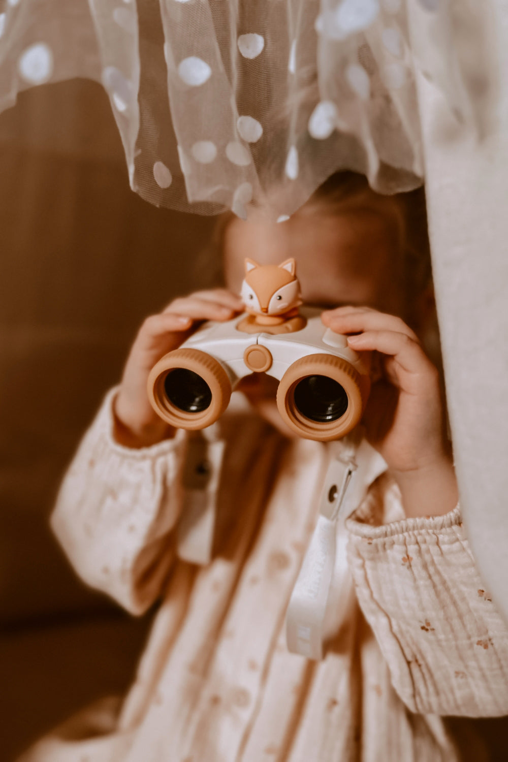 Jumelles enfant 8x renard Zoo Family pour jeux à la maison.